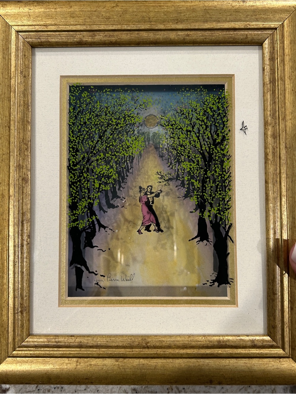 Jean Pierre Weill Moonlight Dance 3D Screenprint on Glass Signed